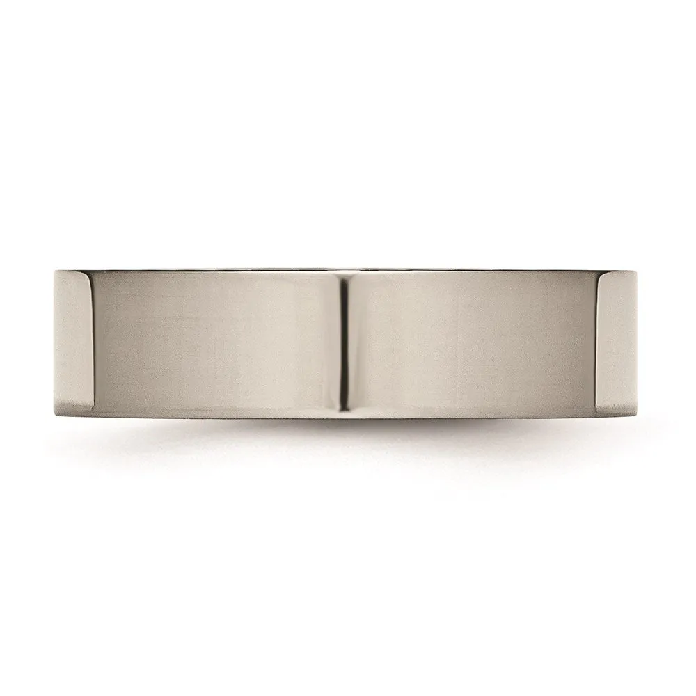 Titanium Flat 6mm Polished Band | TB31