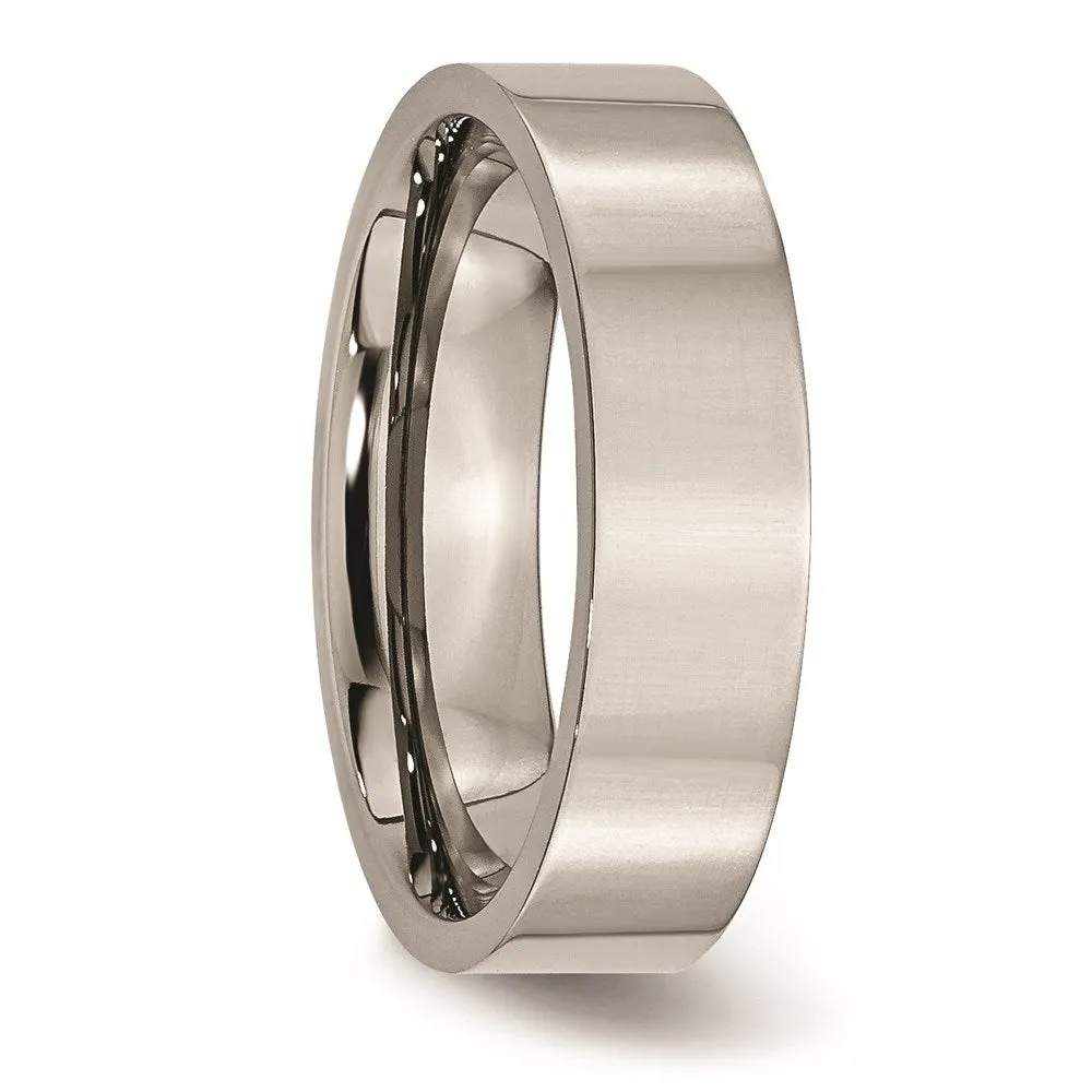 Titanium Flat 6mm Polished Band | TB31