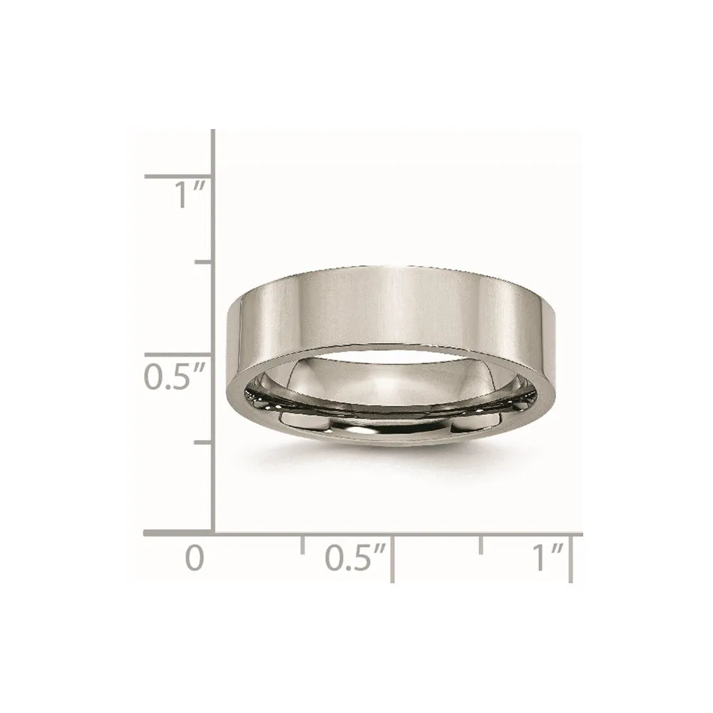 Titanium Flat 6mm Polished Band | TB31