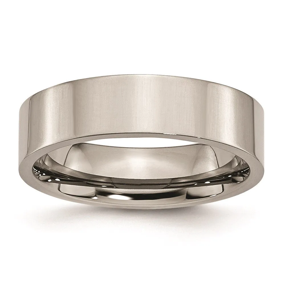 Titanium Flat 6mm Polished Band | TB31 