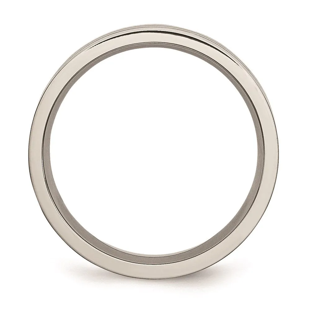 Titanium Grooved 6mm Brushed and Polished Band | TB188