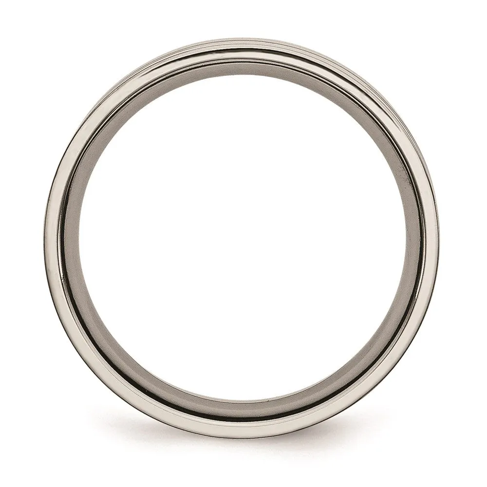 Titanium Grooved 6mm Polished Band | TB170