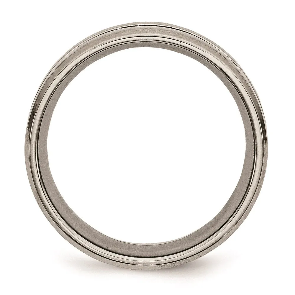 Titanium Grooved 8mm Brushed and Polished Band | TB180