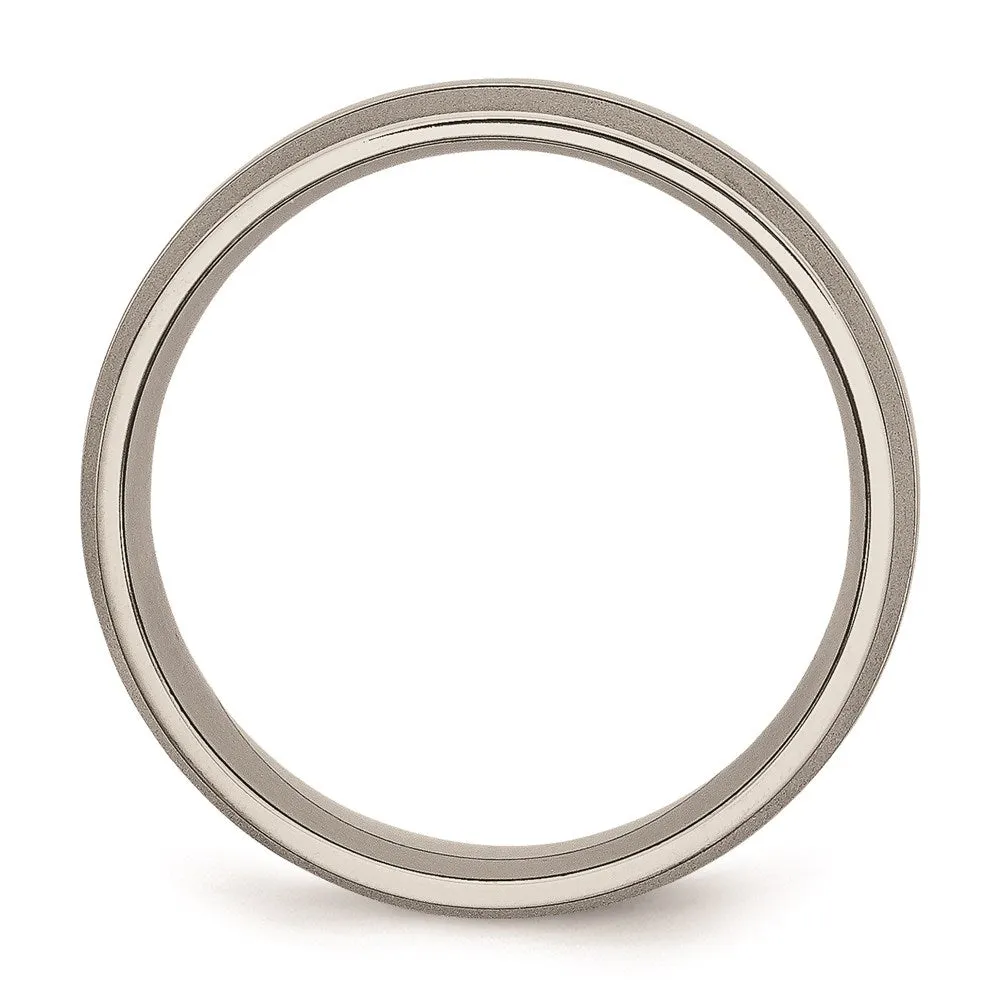 Titanium Grooved 8mm Brushed and Polished Band | TB191