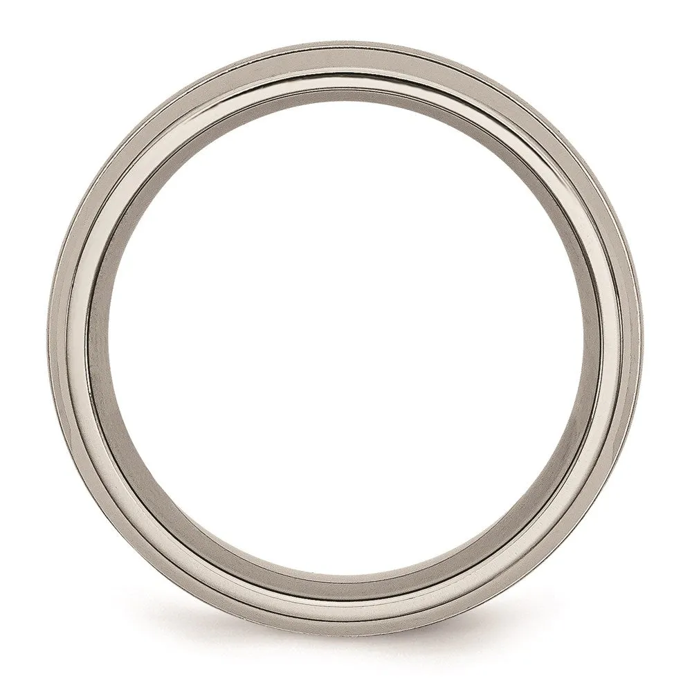 Titanium Grooved 8mm Brushed and Polished Band | TB30