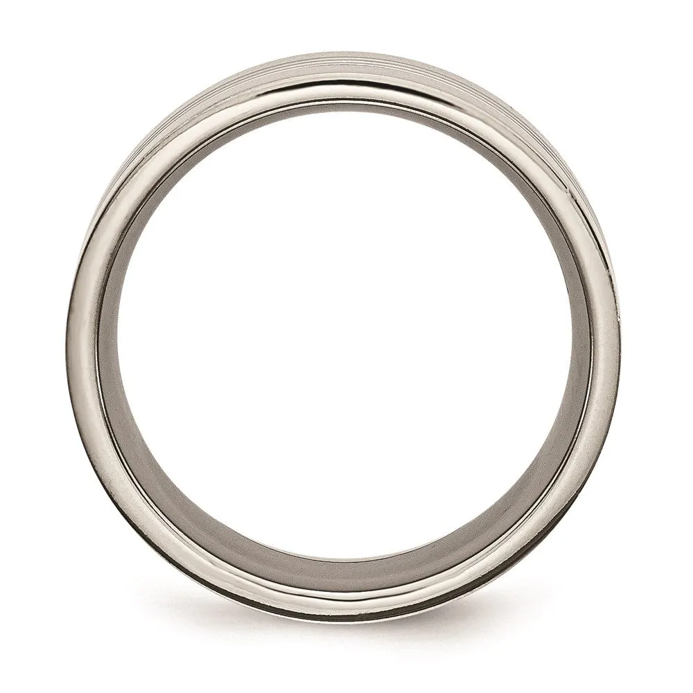 Titanium Grooved 9mm Polished Band | TB120