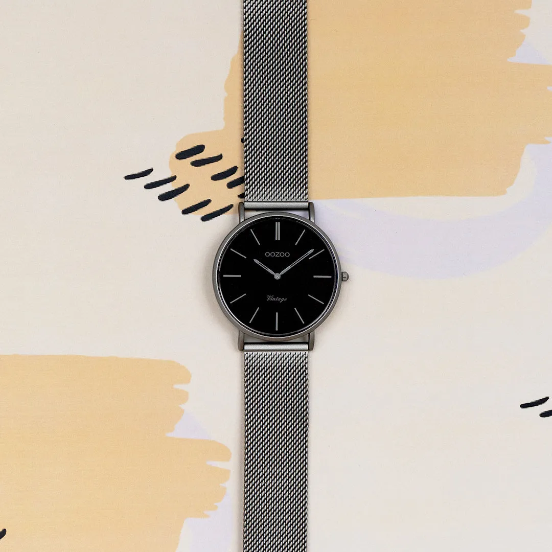 Titanium OOZOO watch with metal mesh bracelet - C9929