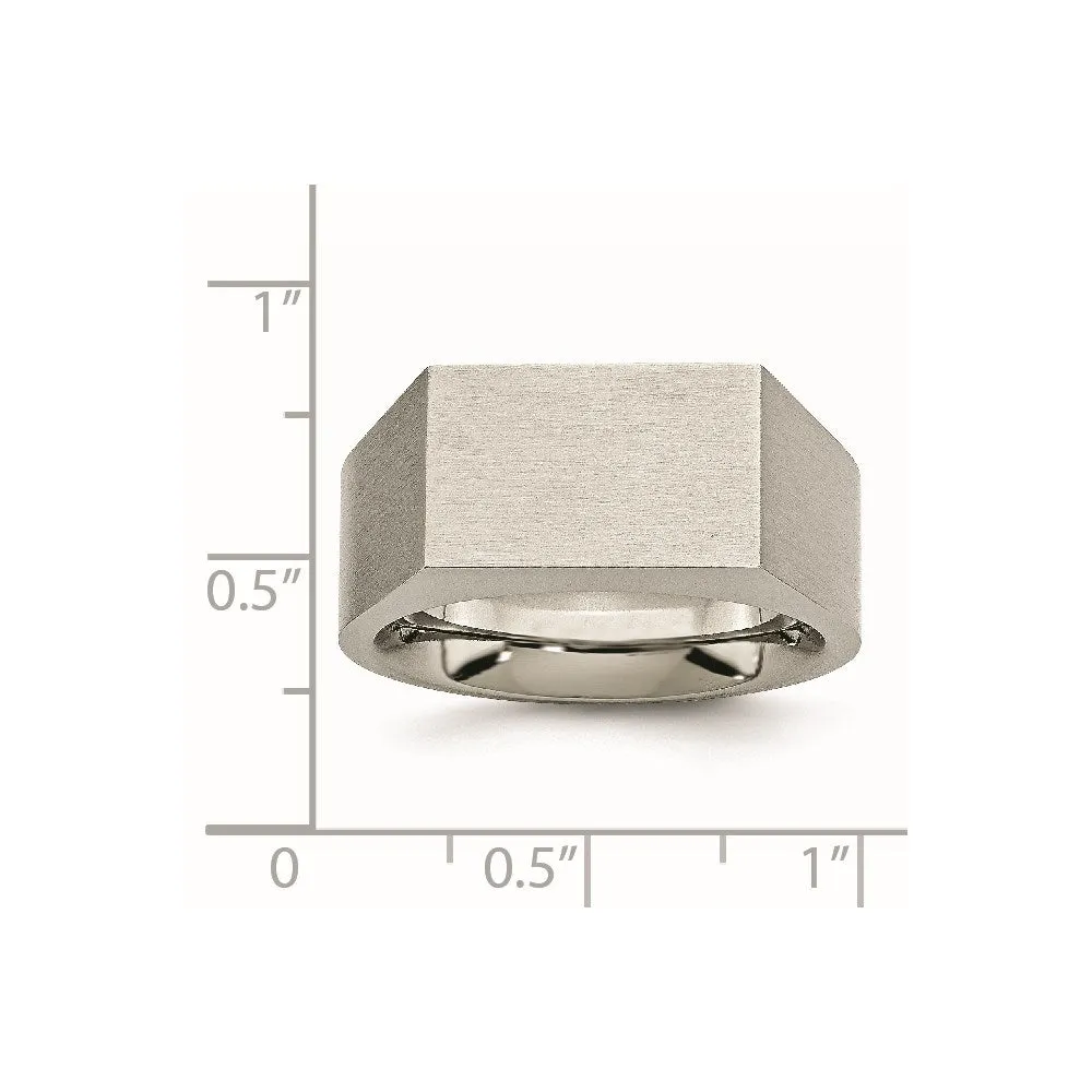 Titanium Polished and Brushed Signet Ring | TB425