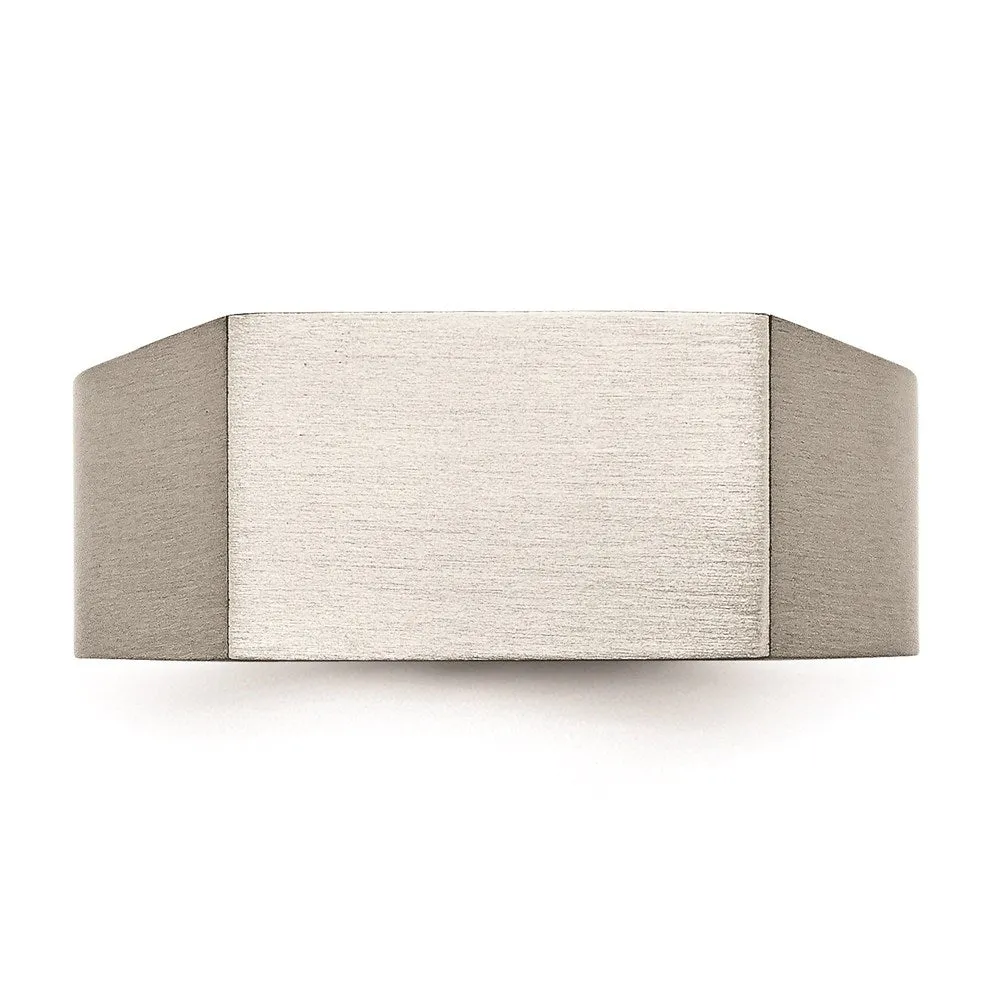 Titanium Polished and Brushed Signet Ring | TB425
