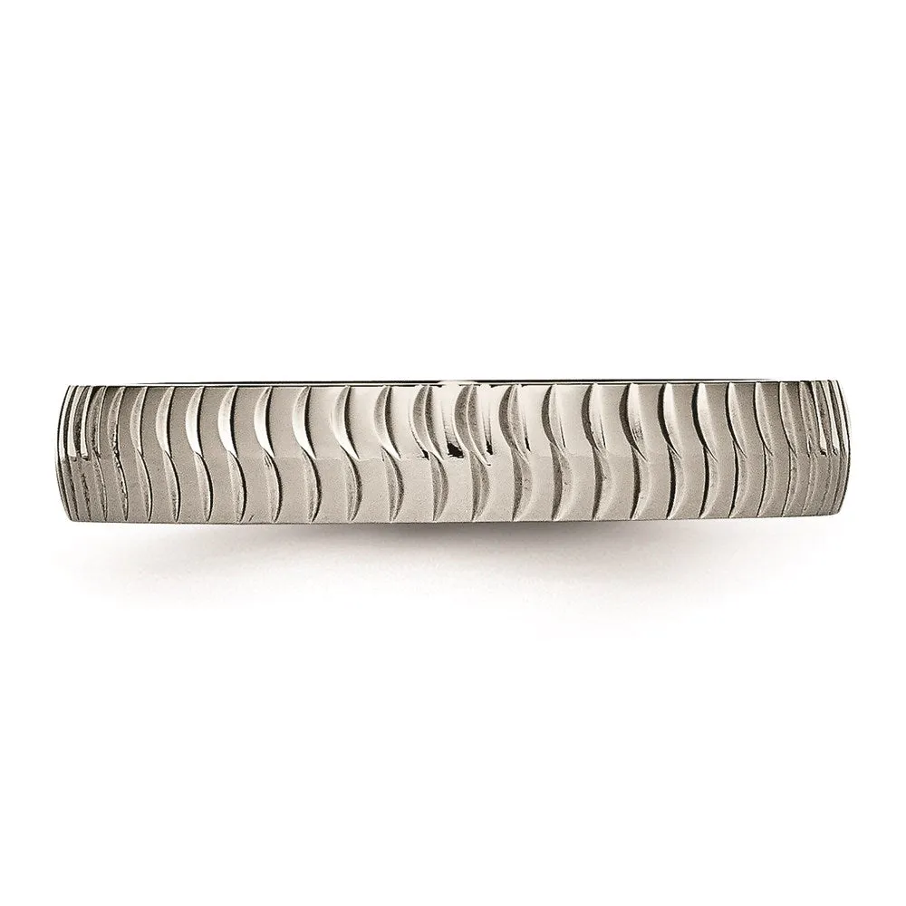 Titanium Polished Textured Ring | TB454
