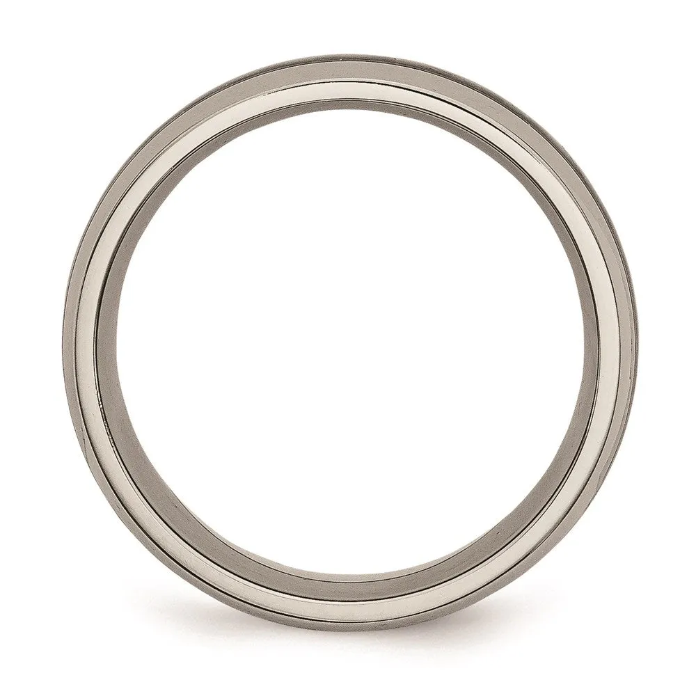 Titanium Polished w/Black Carbon Fiber Inlay 8mm Band | TB178