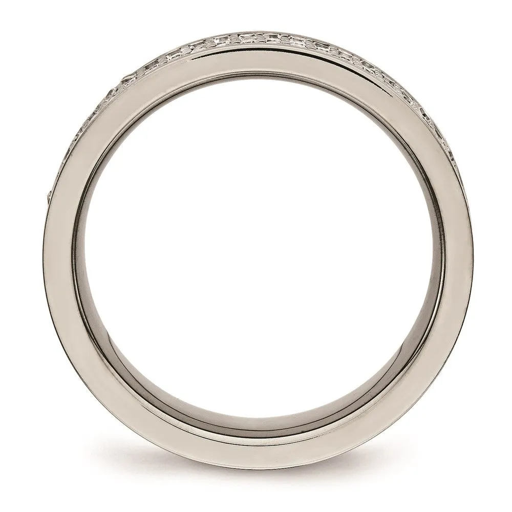 Titanium Polished with CZ Ring | TB477
