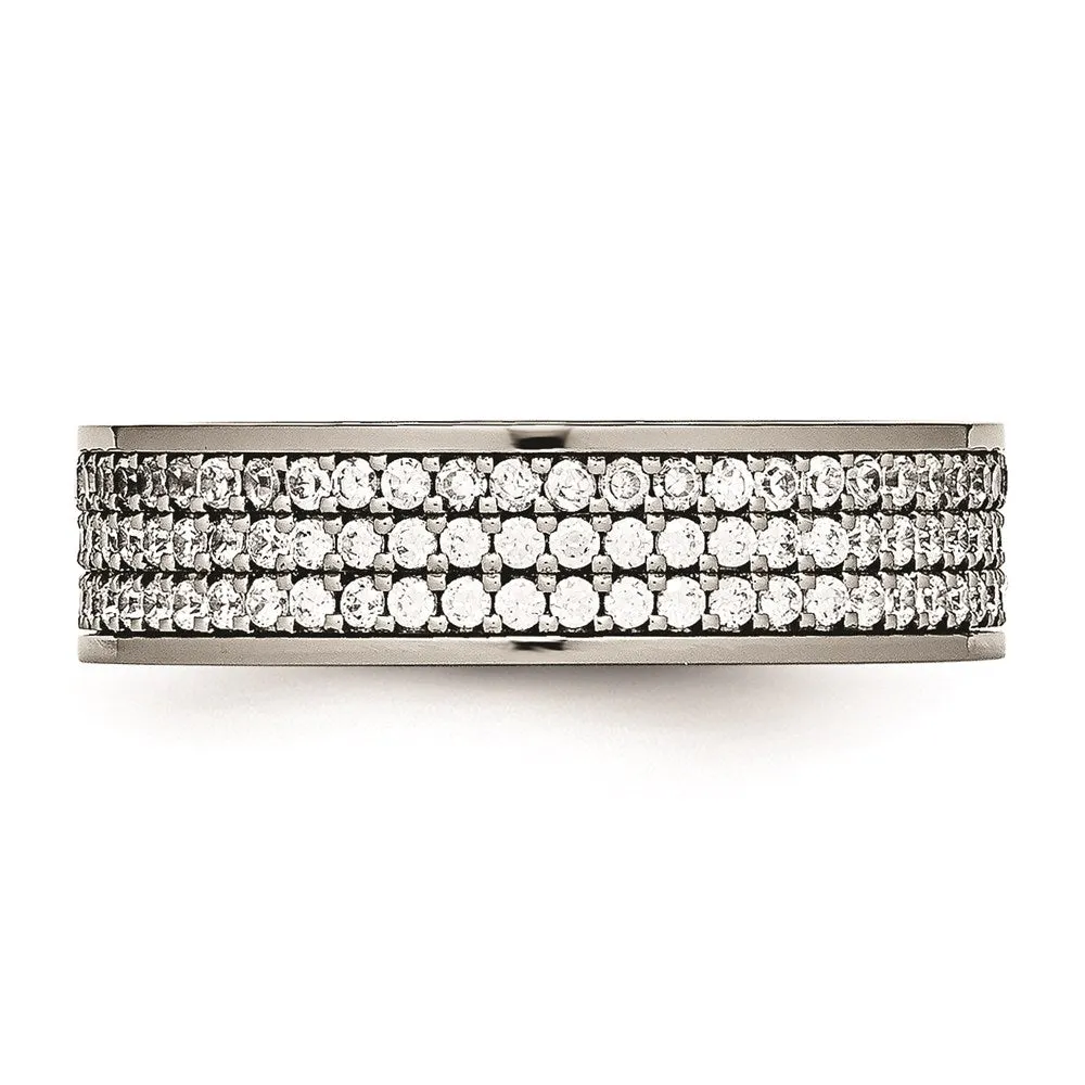 Titanium Polished with CZ Ring | TB477