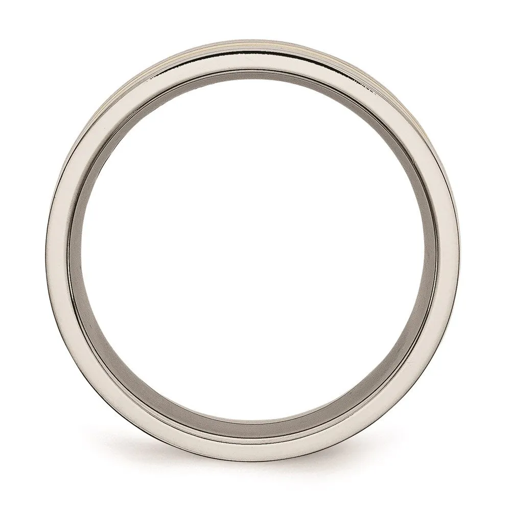 Titanium Yellow IP-plated Grooved 7mm Polished Band | TB176