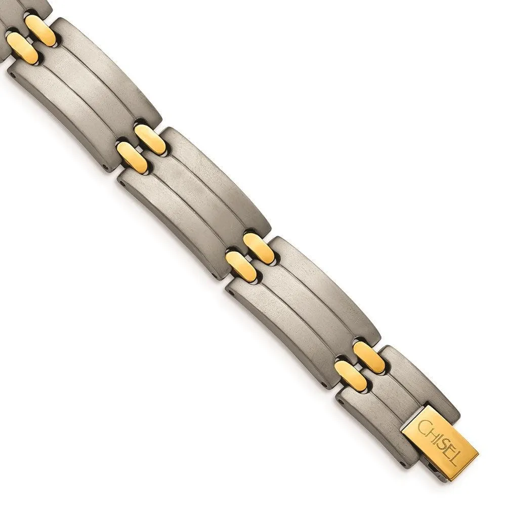 Titanium Yellow IP-Plating 8.5in Bracelet 