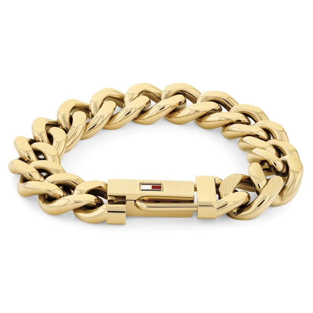 Tommy Hilfiger Mens Gold Plated Link Bracelet 2790638 