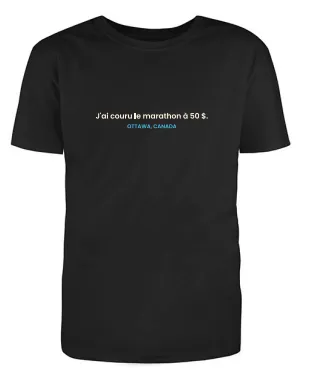 TORW ASICS 2024 T-Shirt (J'ai Couru le marathon à 50$) Bleu Heather vêtements asics