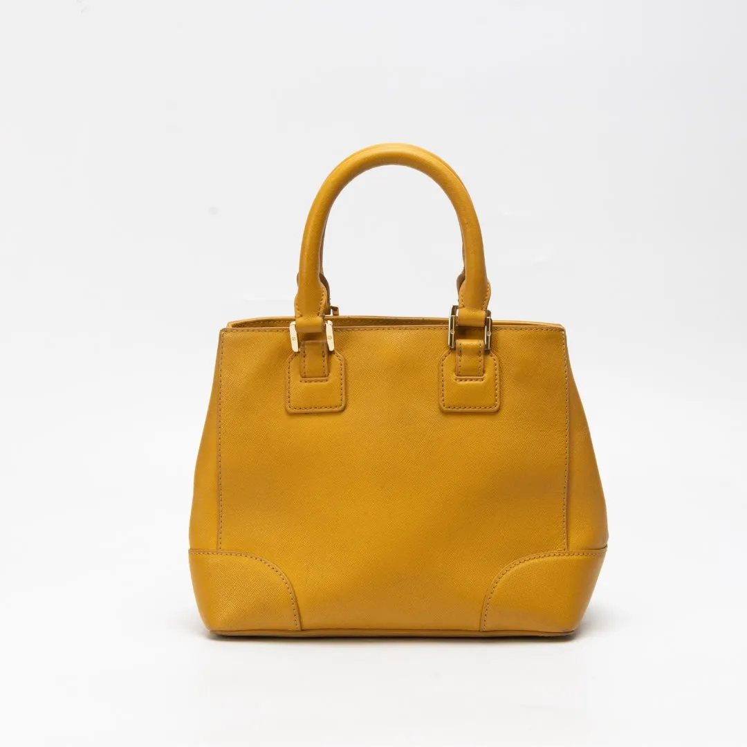 Tory Burch Yellow Leather Robinson Satchel