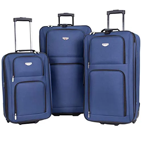 Travelers Club Genova Expandable Luggage Set, Navy Blue, 3 Piece mega luggage savings