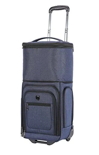 Travelers Club Top Expandable  50% Capacity Luggage with USB Port, Navy Blue, 17" Underseat Carry-On mega luggage savings