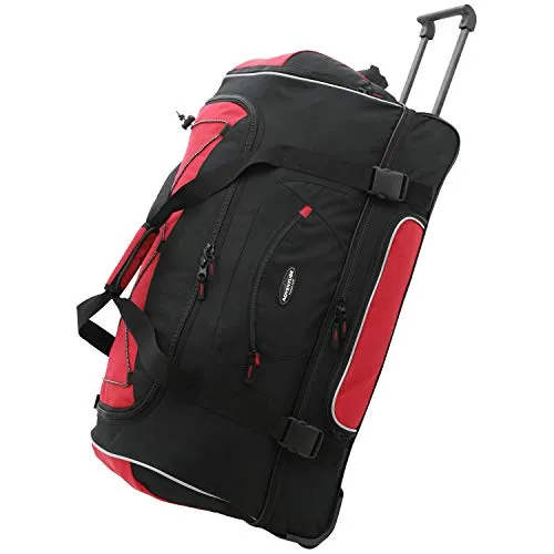 Travelers Club Unisex-Adult Adventure Upright Rolling Duffel Bag, Red, 22-Inch mega luggage savings