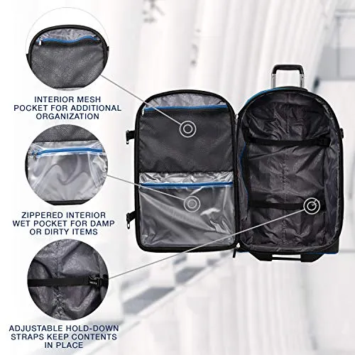 Travelpro Bold-Softside Expandable Rollaboard Upright Luggage, Blue/Black, Checked-Large 28-Inch