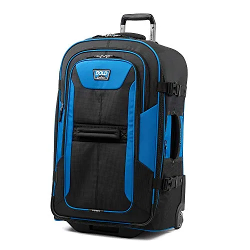 Travelpro Bold-Softside Expandable Rollaboard Upright Luggage, Blue/Black, Checked-Large 28-Inch mega luggage savings