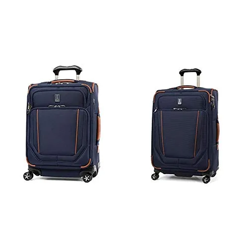 Travelpro Crew Versapack-Softside Expandable Spinner Wheel Luggage, Patriot Blue, 2-Piece Set (21/25) mega luggage savings