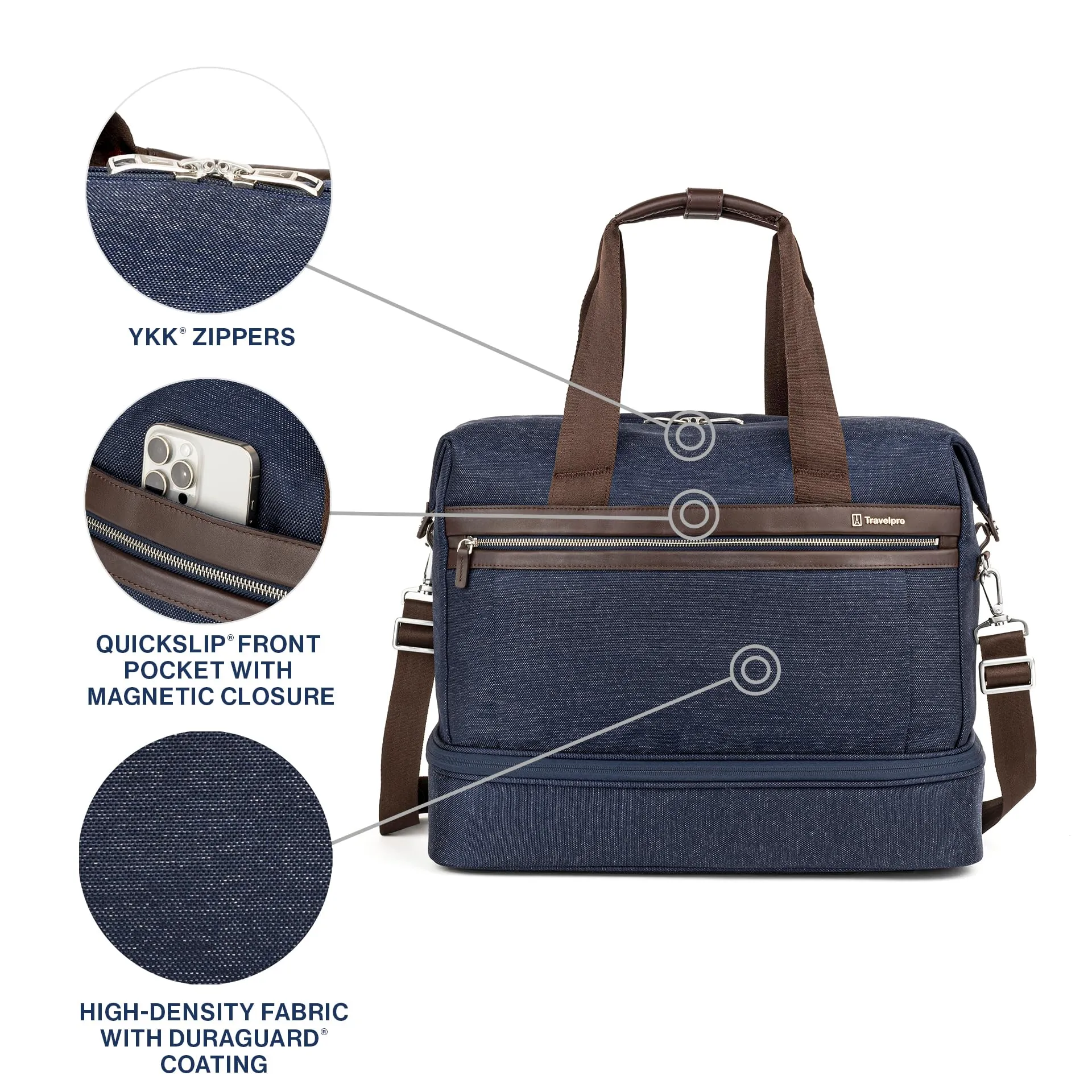Travelpro Platinum Elite Valise Cabine Souple Weekend à Fond Détachable (18,5 Pouces) Bagages Travelpro