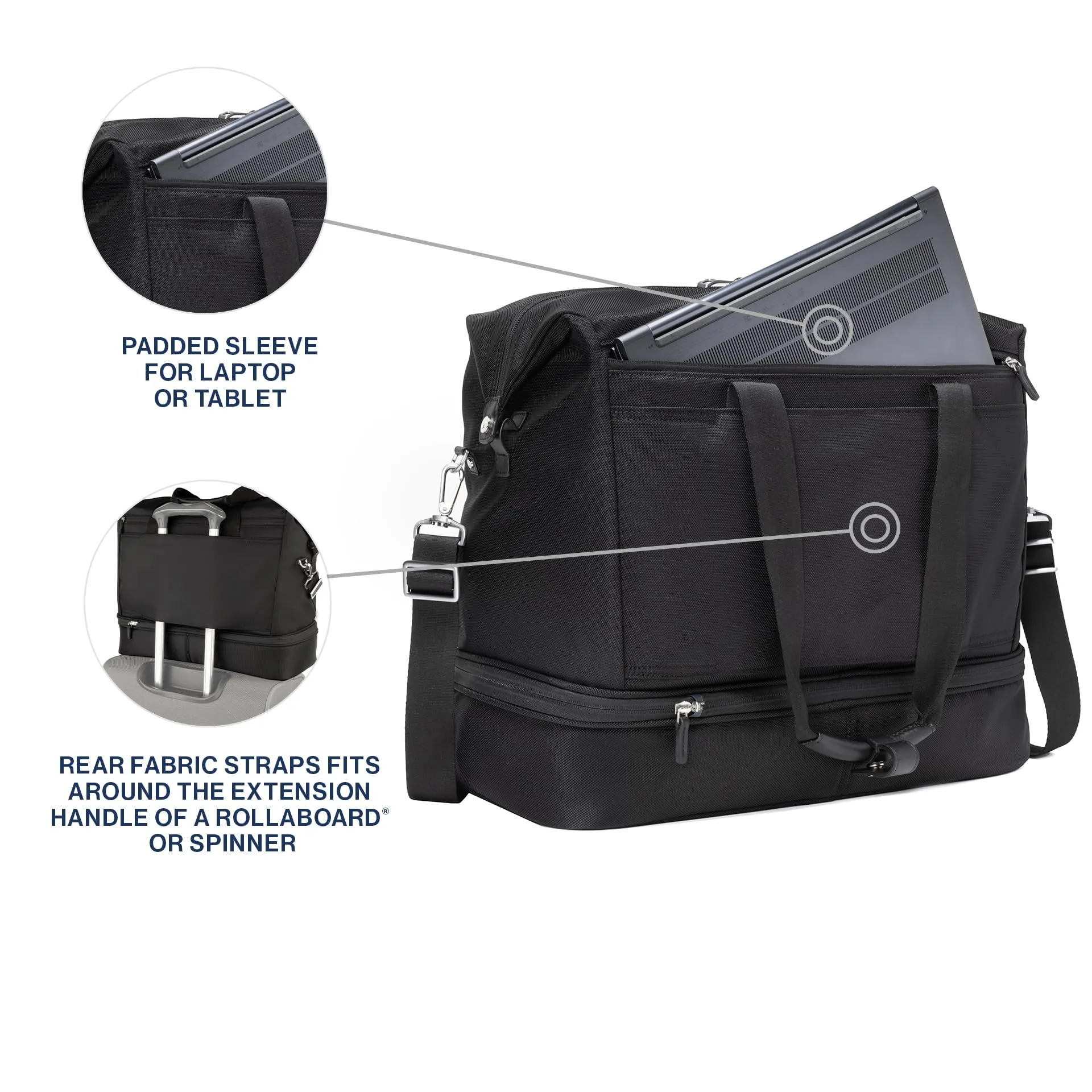 Travelpro Platinum Elite Valise Cabine Souple Weekend à Fond Détachable (18,5 Pouces) Bagages Travelpro