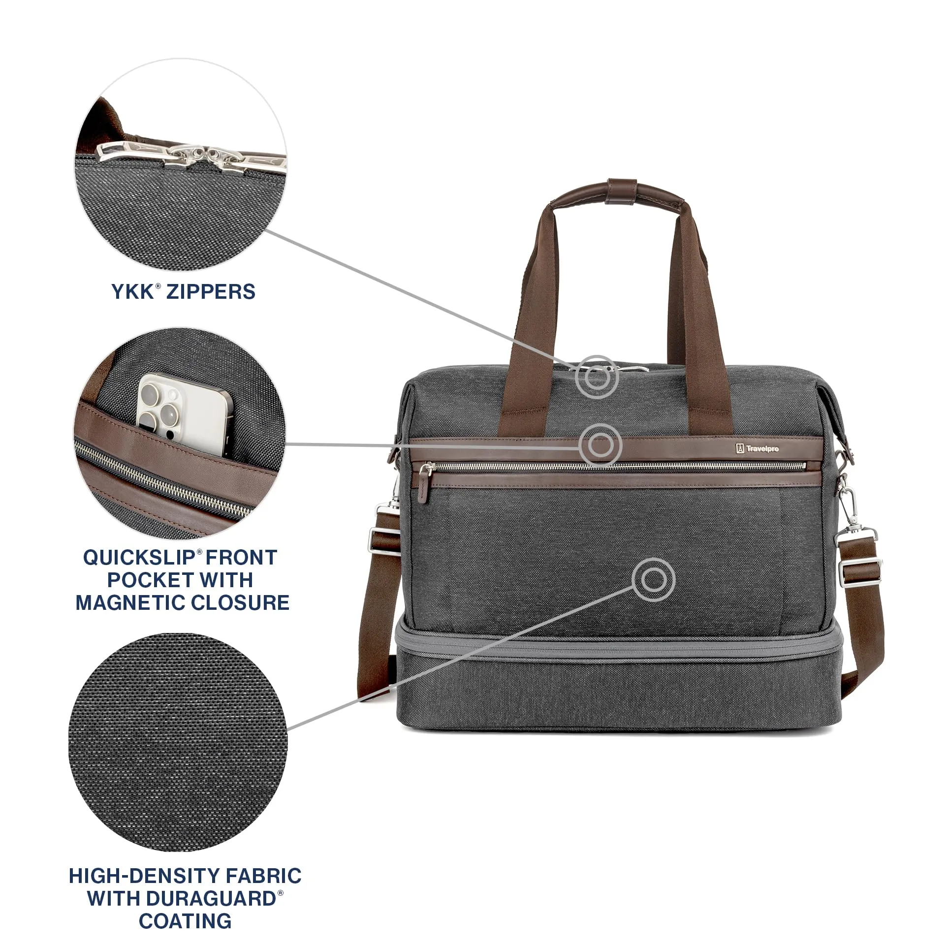 Travelpro Platinum Elite Valise Cabine Souple Weekend à Fond Détachable (18,5 Pouces) Bagages Travelpro