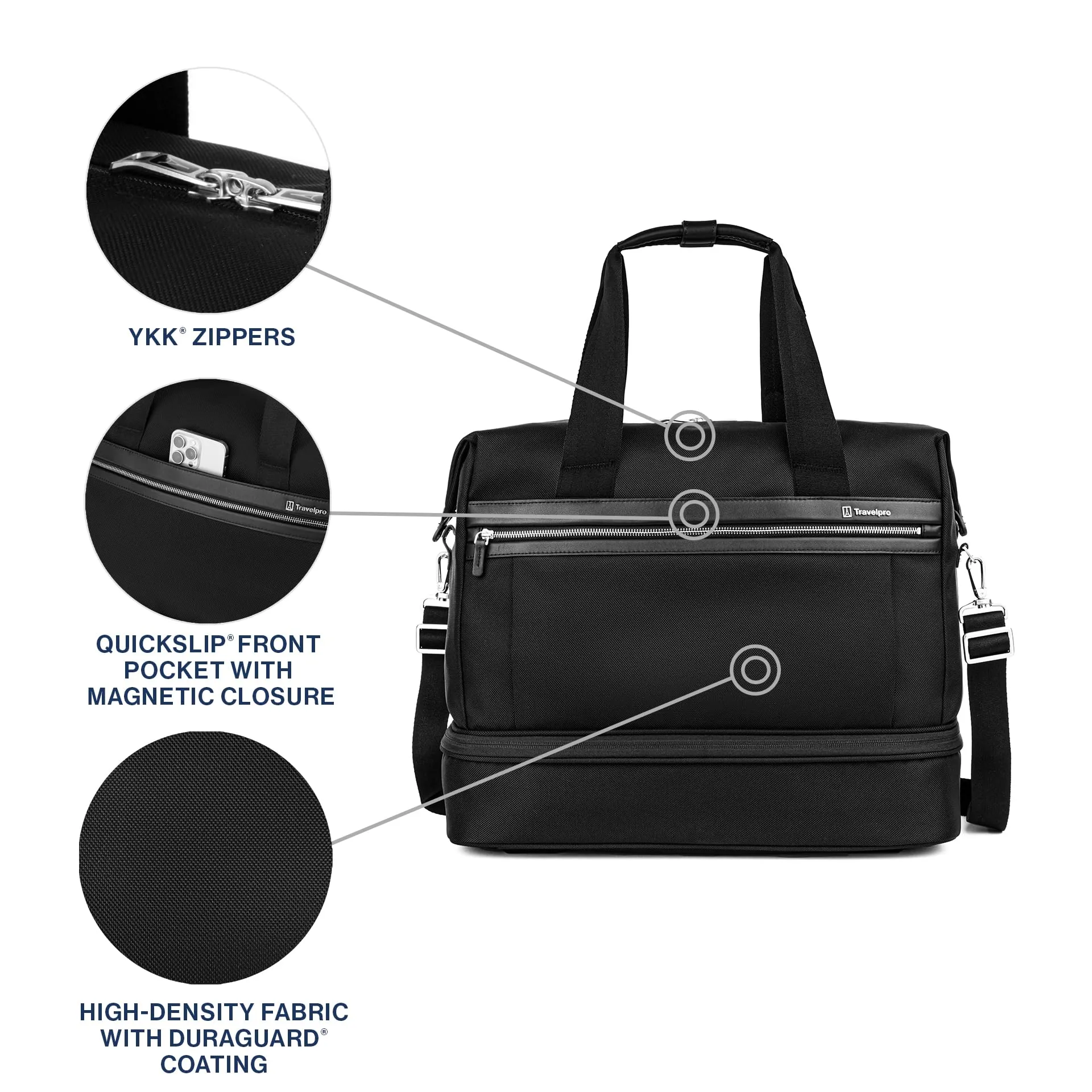 Travelpro Platinum Elite Valise Cabine Souple Weekend à Fond Détachable (18,5 Pouces) Bagages Travelpro