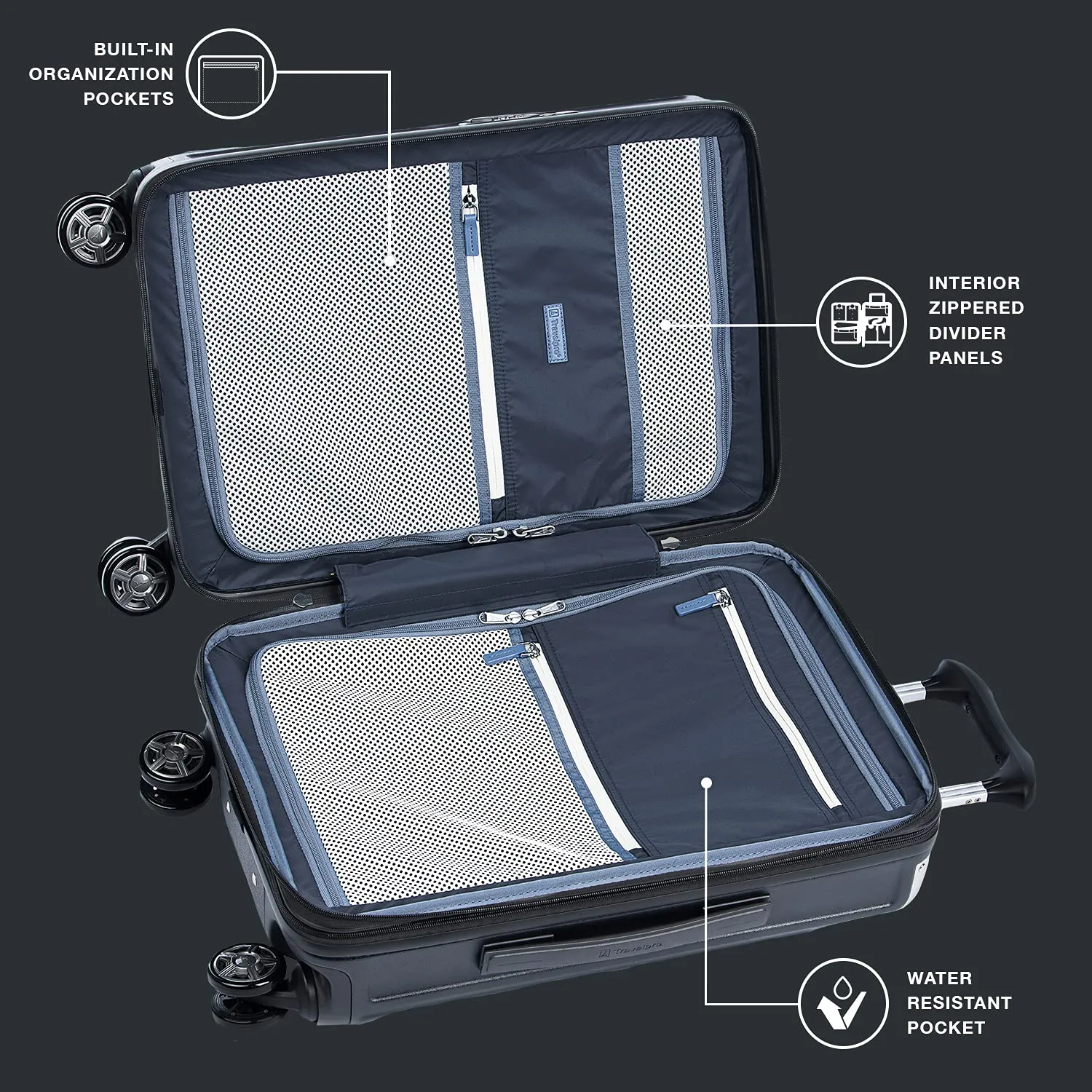 Travelpro Platinum Elite Valise Rigide Expandable avec Roues Spinner et Verrou TSA, Coque Dure en Polycarbonate, Poche pour Ordinateur Portable, Format Cabine 20 Pouces, Travelpro