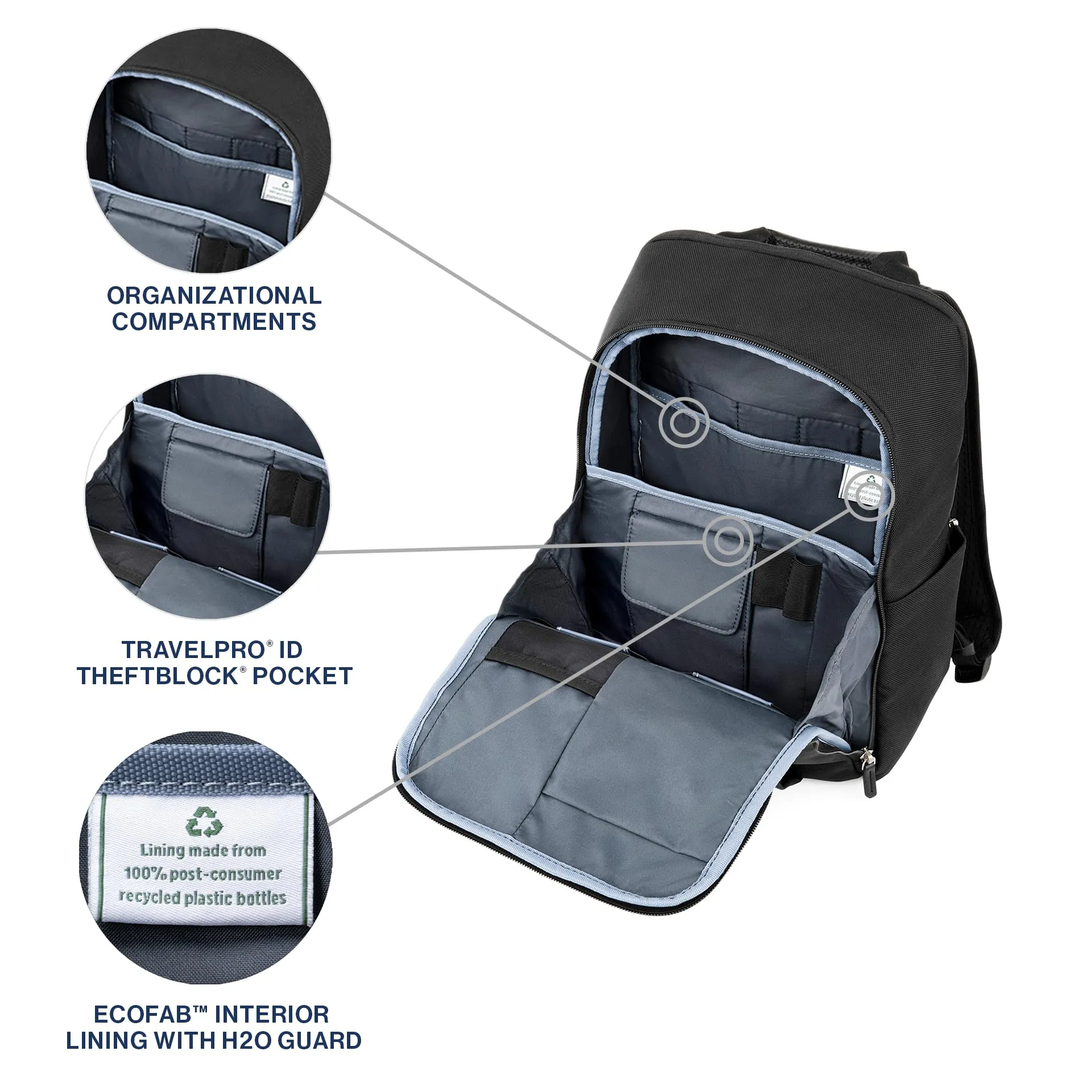 Sac à dos de voyage Travelpro Platinum Elite pour ordinateur portable, convient aux sacs pour ordinateurs jusqu'à 16 pouces Travelpro