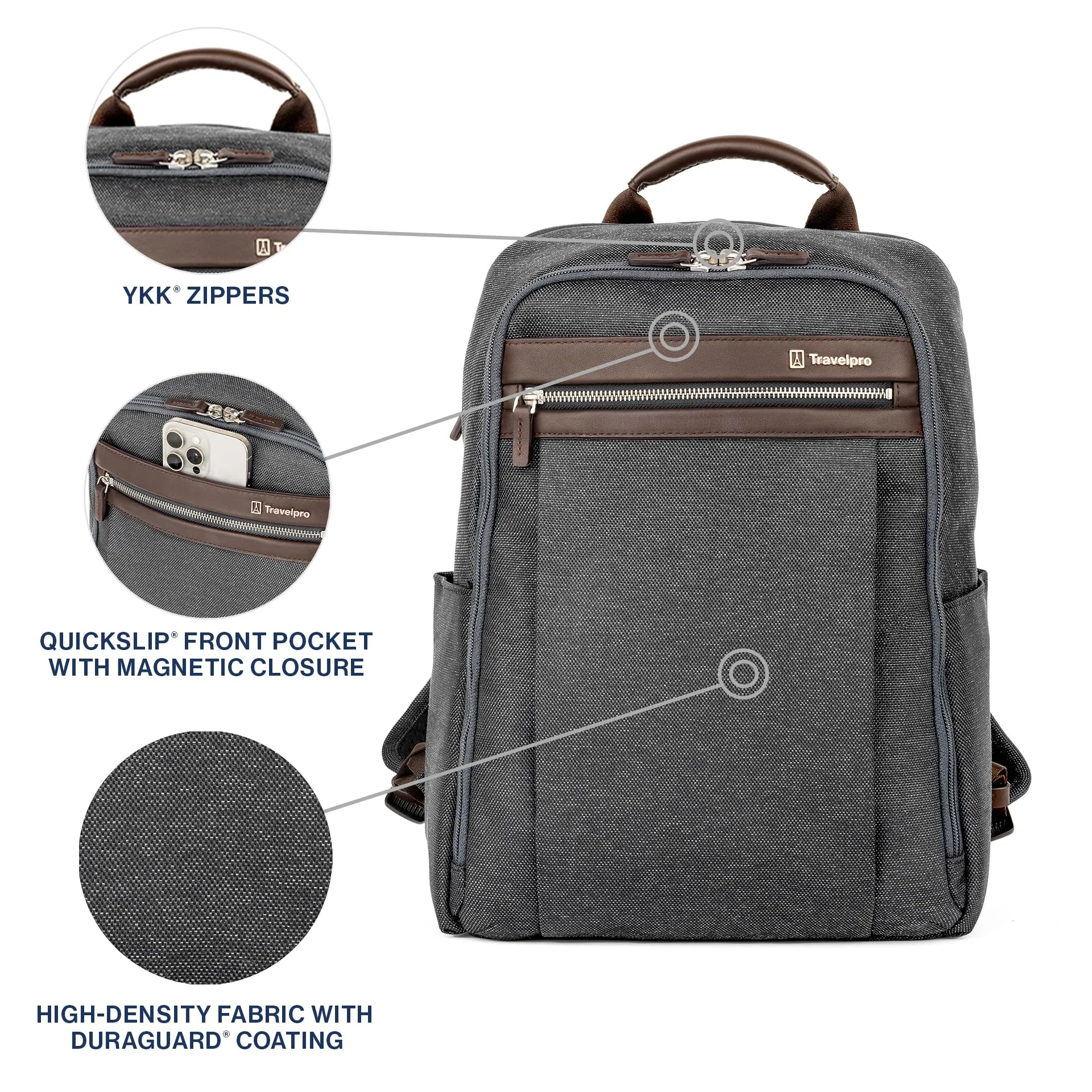 Sac à dos de voyage Travelpro Platinum Elite pour ordinateur portable, convient aux sacs pour ordinateurs jusqu'à 16 pouces Travelpro