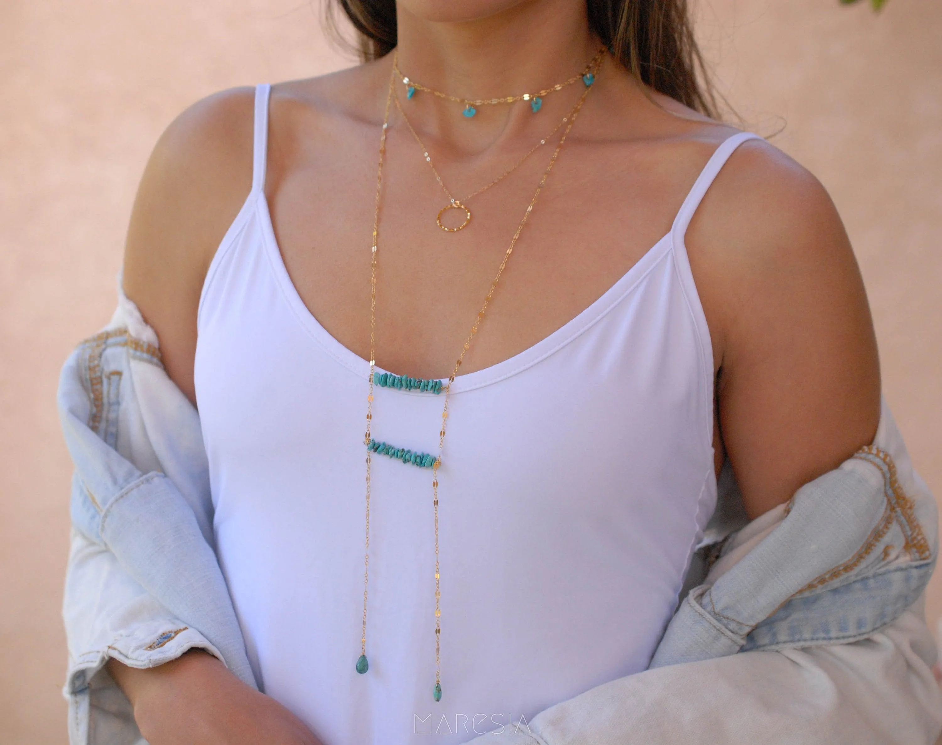 Turquoise Choker ~ Sterling Silver 925 or Gold Filled~MN024