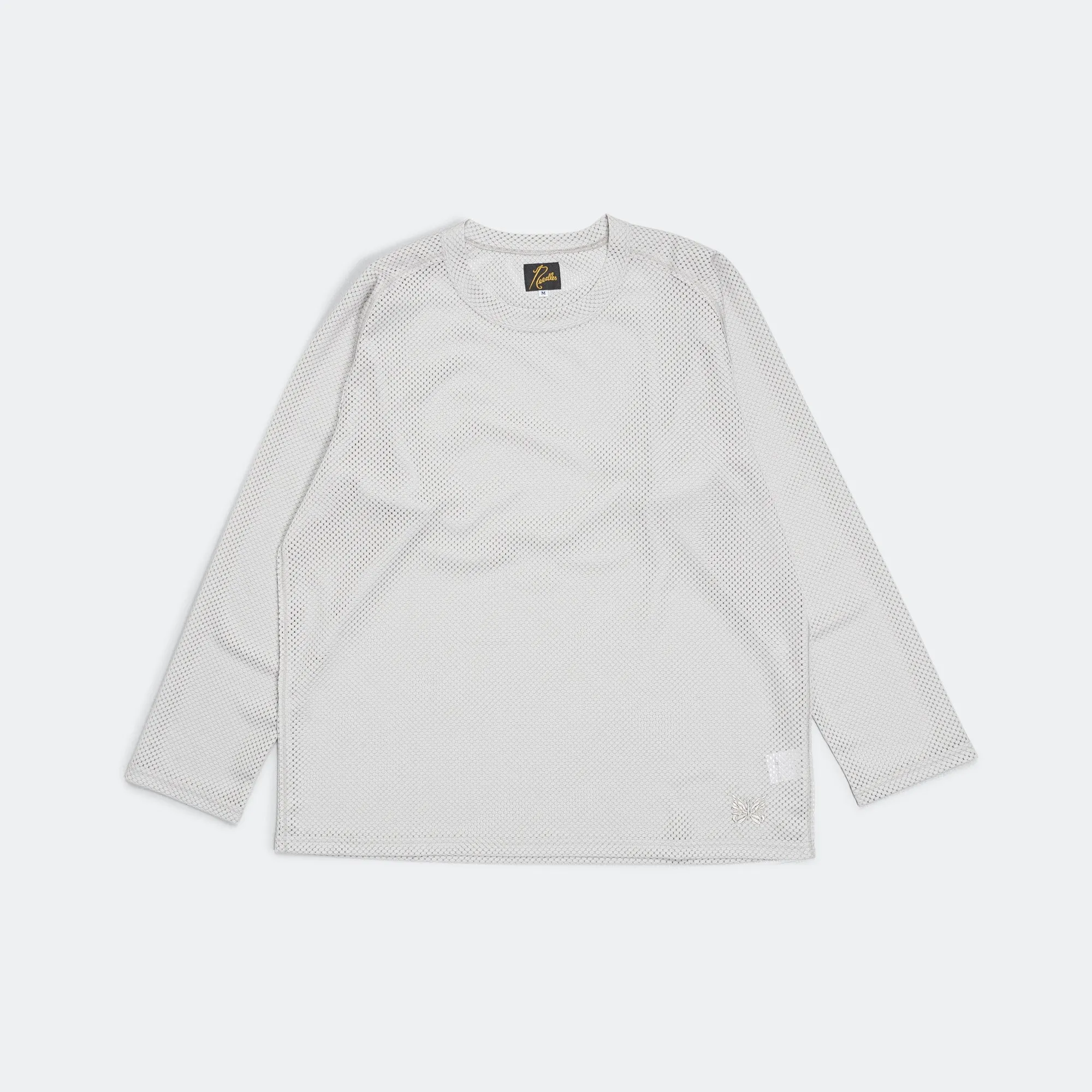 U-Neck LS Tee - Light Grey Raschel Lace