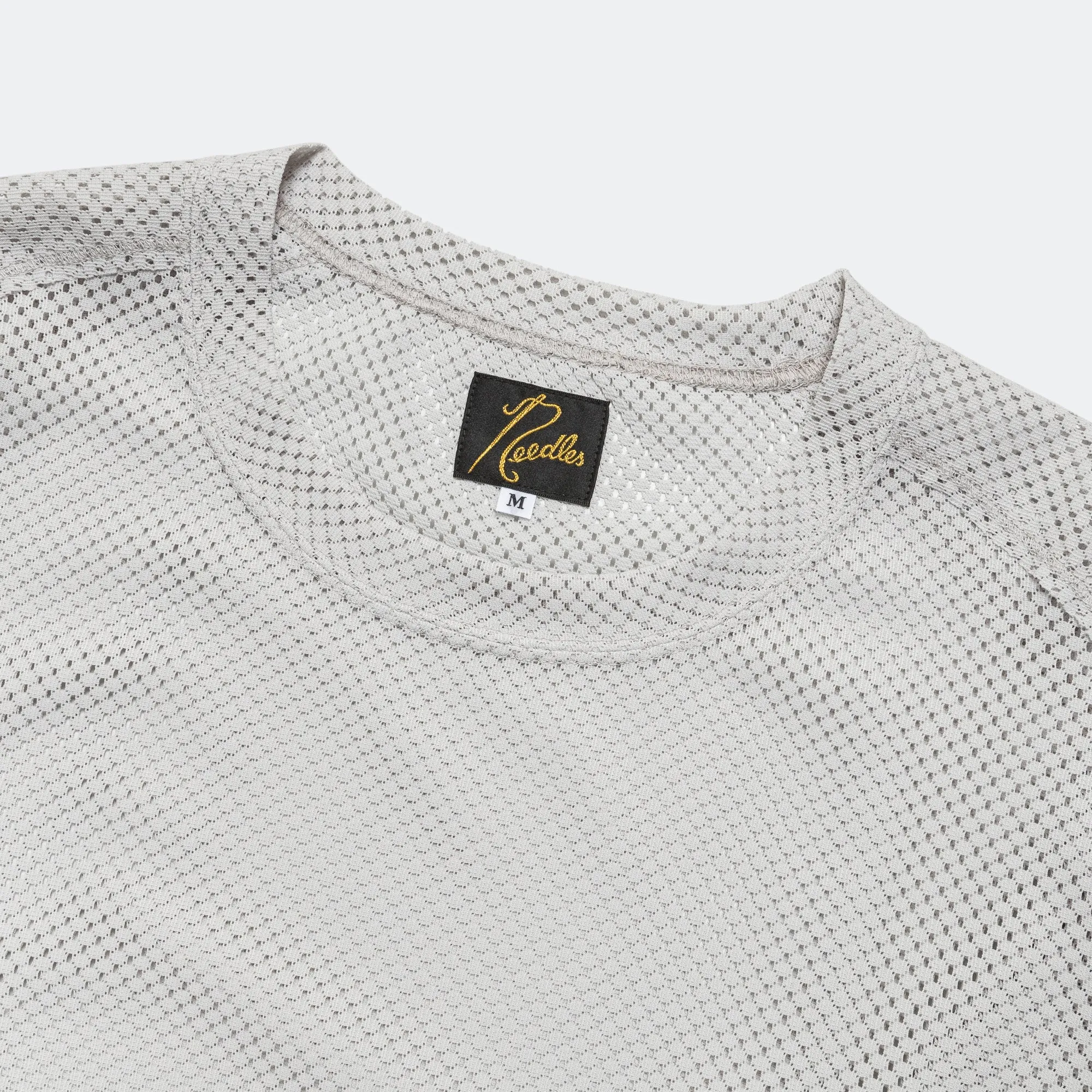 U-Neck LS Tee - Light Grey Raschel Lace
