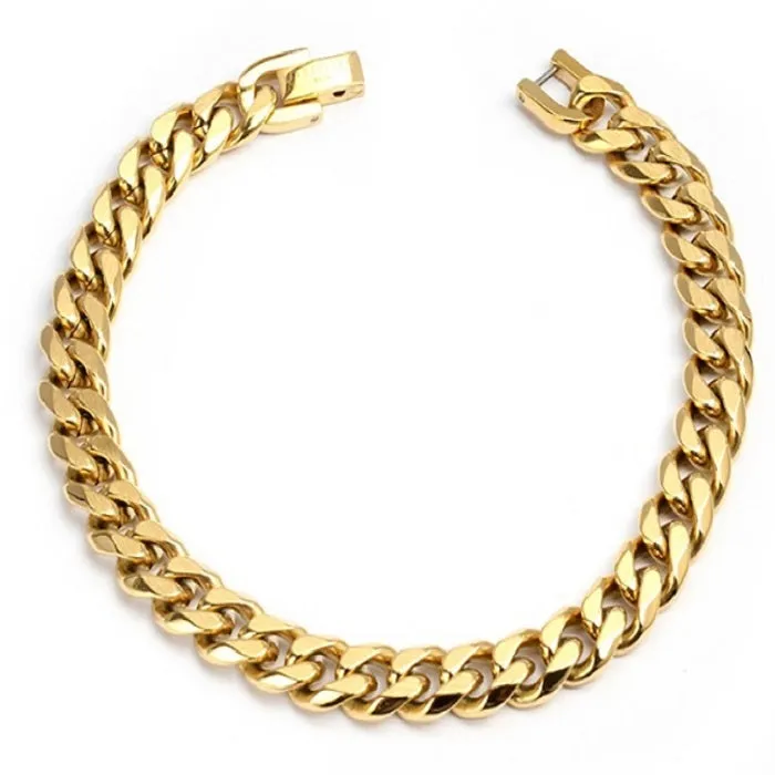 Unique & Co Gold Plated Stainless Steel Mens Bracelet LAB-199 