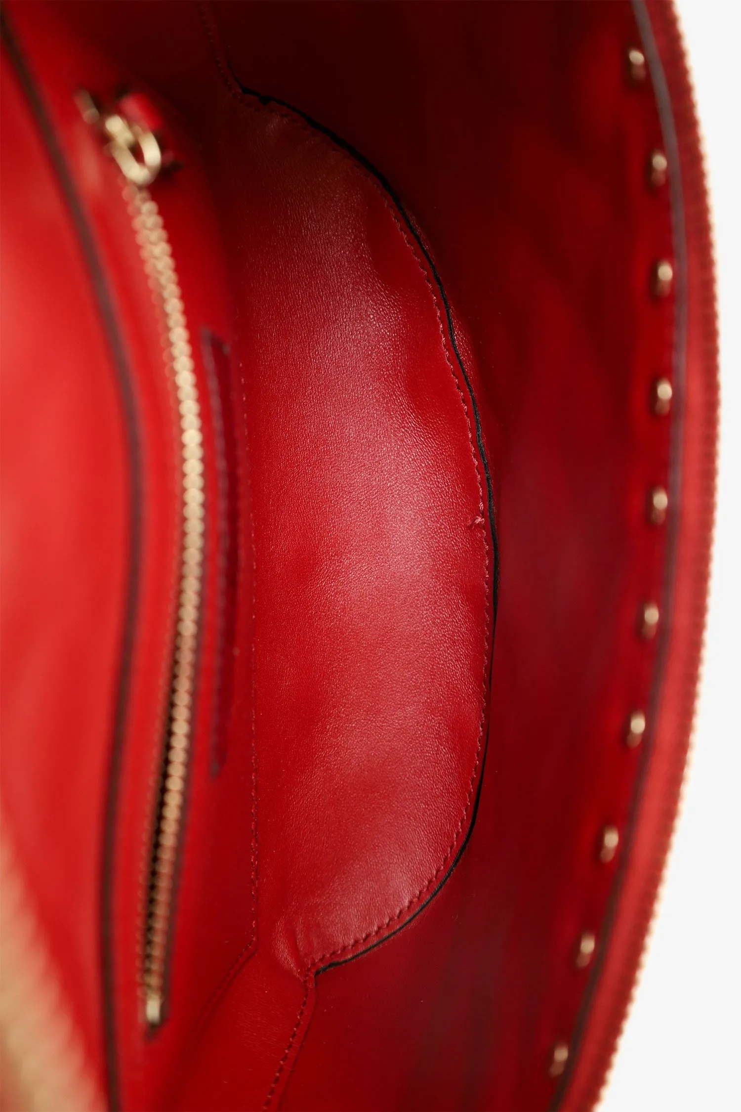 Valentino Red Quilted Leather Rockstud Spike Belt Bag with Tag