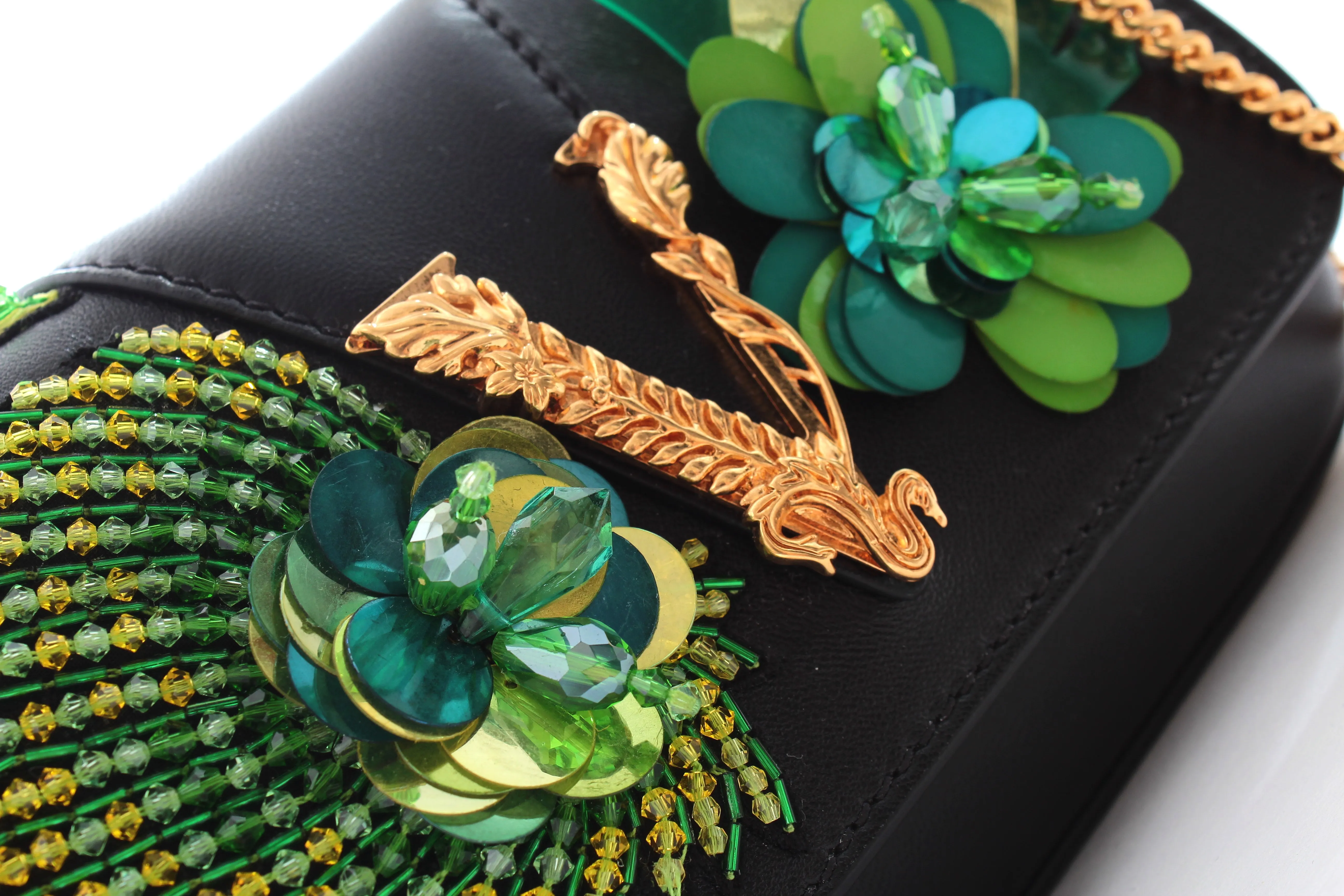 Versace 'Virtus' Mini Embellished Leather Shoulder Bag
