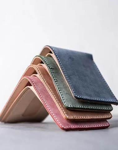 Vintage Bifold Leather Men Small Wallet on sale billfold Wallet on sale for Men