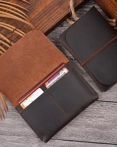 Vintage Brown Leather Men's Long Passport Wallet Black Travel Wallet Card Wallet For Men Cyber Monday wallet sale