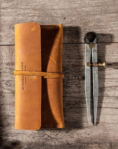 Vintage Leather Long Wallets for men Slim Bifold Men Long Wallet Cyber Monday wallet sale