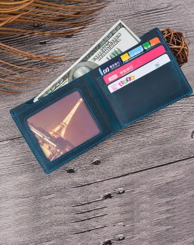 Vintage Mens Brown Leather's Bifold Small Wallet on sale Black billfold Front Pocket Wallet on sale For Men