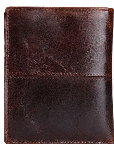 Vintage Mens Wallet on sale billfold Slim Bifold Wallet on sale Genuine Leather Card Wallet on sale for Men