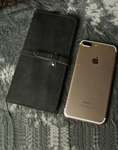 Vintage Slim Leather Long Wallet for Men Bifold Coffee Wallet Cyber Monday wallet sale