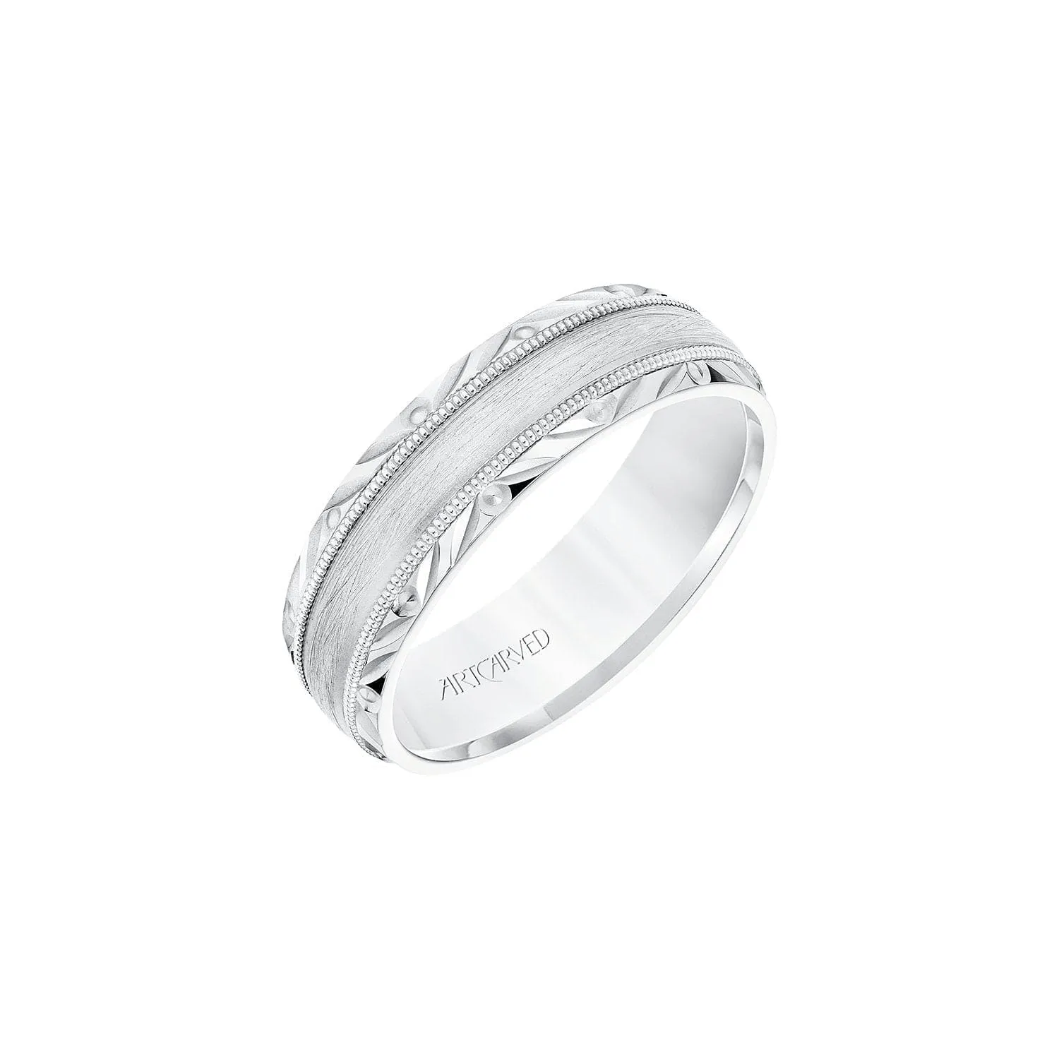 Vintage Textual Design 6.5mm Band 