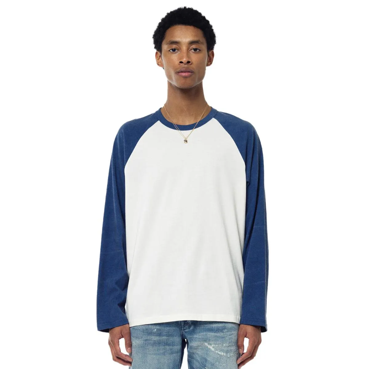 Washed Baseball Tee 'Navy Ivory'