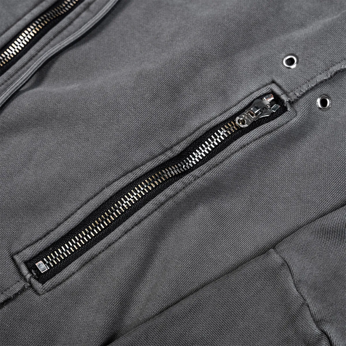 Wavy Washed Oversized Zip-Up Hoodie 'Grey'